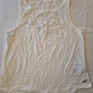 Hollister Cream Lace Yoke Tank Top